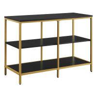 OSP Home Furnishings MDRBC-BK Modern Life-Black- Double 3/Shelf Bookcase/Credenza